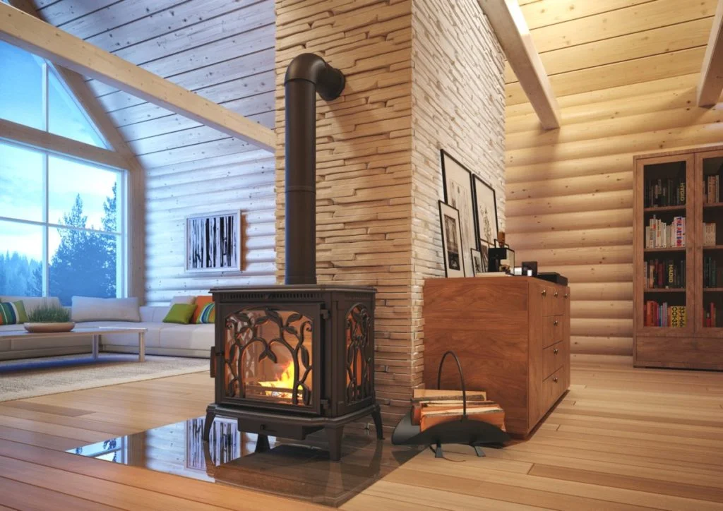 NORDflam ARICA EKO wood fireplace with cast-iron body and glass door
